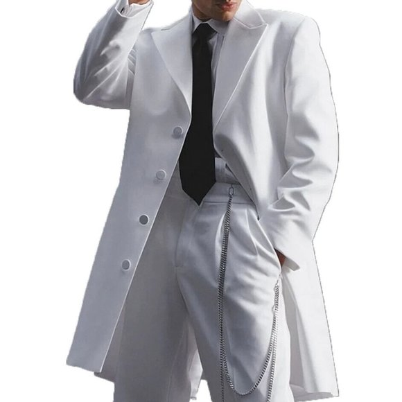 White Avalon Zoot Tuxedo Jacket- Easy Care, Made in USA, Cruise, Black Tie